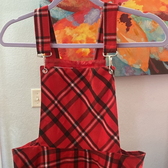 Bonnie Jean red plaid jumper Christmas holiday dress Girls Size 16 ( D - 8) - Picture 2 of 4